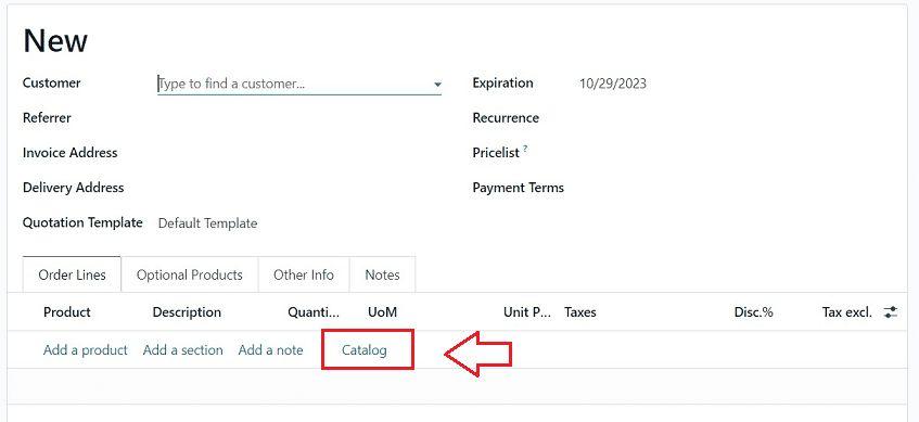 Tính năng Catalog được Odoo 17 thêm vào
