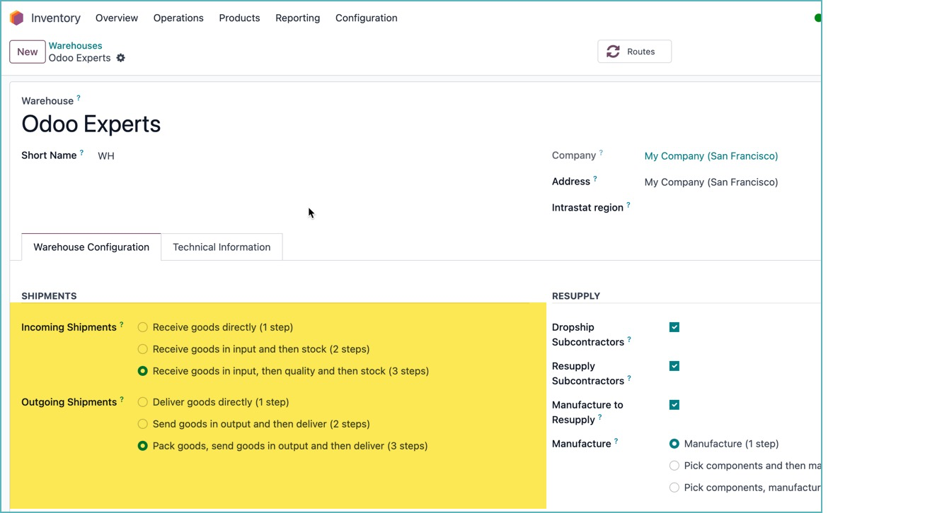 Chức năng đẩy và kéo trong Odoo 18