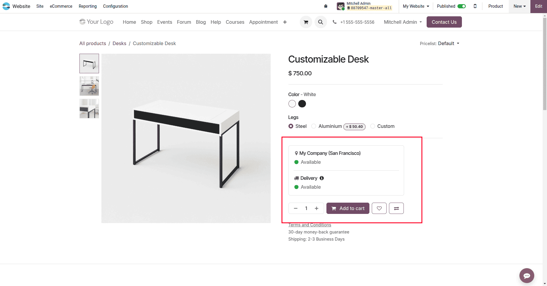 Giao diện bảng tồn kho mới trong module eCommerce