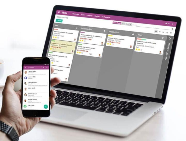 Giao diện ứng dụng di động trên Odoo Enterprise