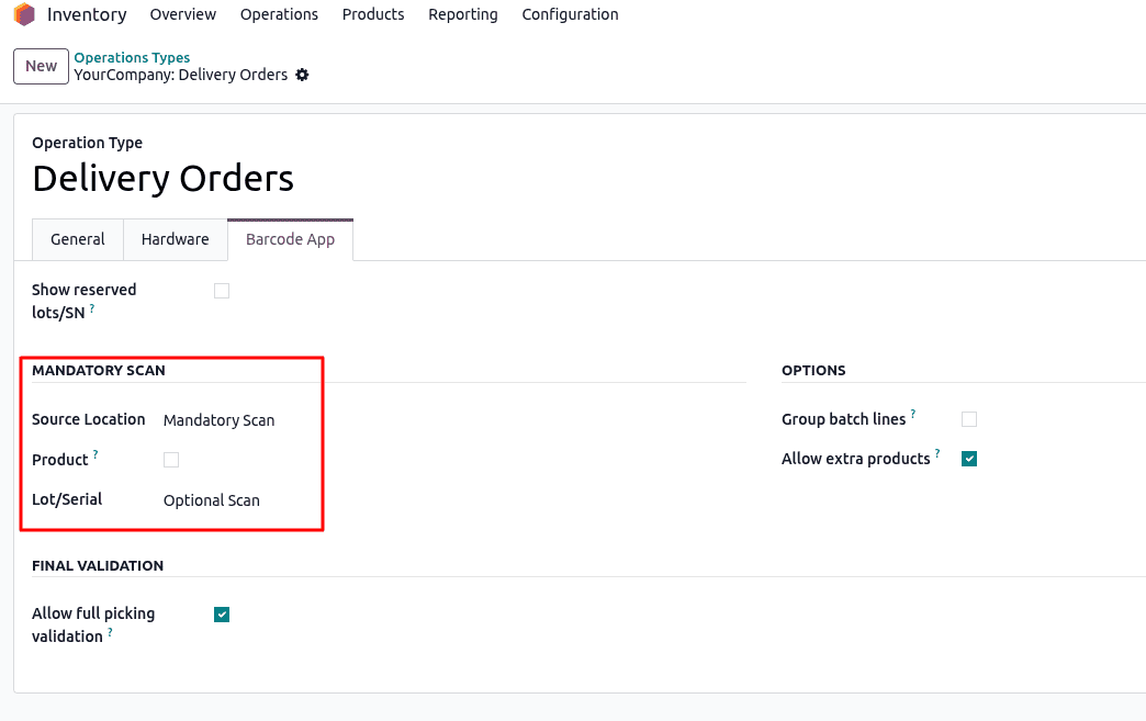 Tính năng đóng gói đa cấp trong Odoo 19