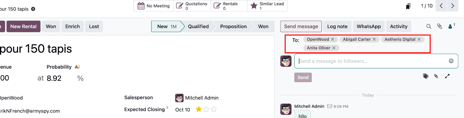 Tính năng CC trong chatter được cập nhật