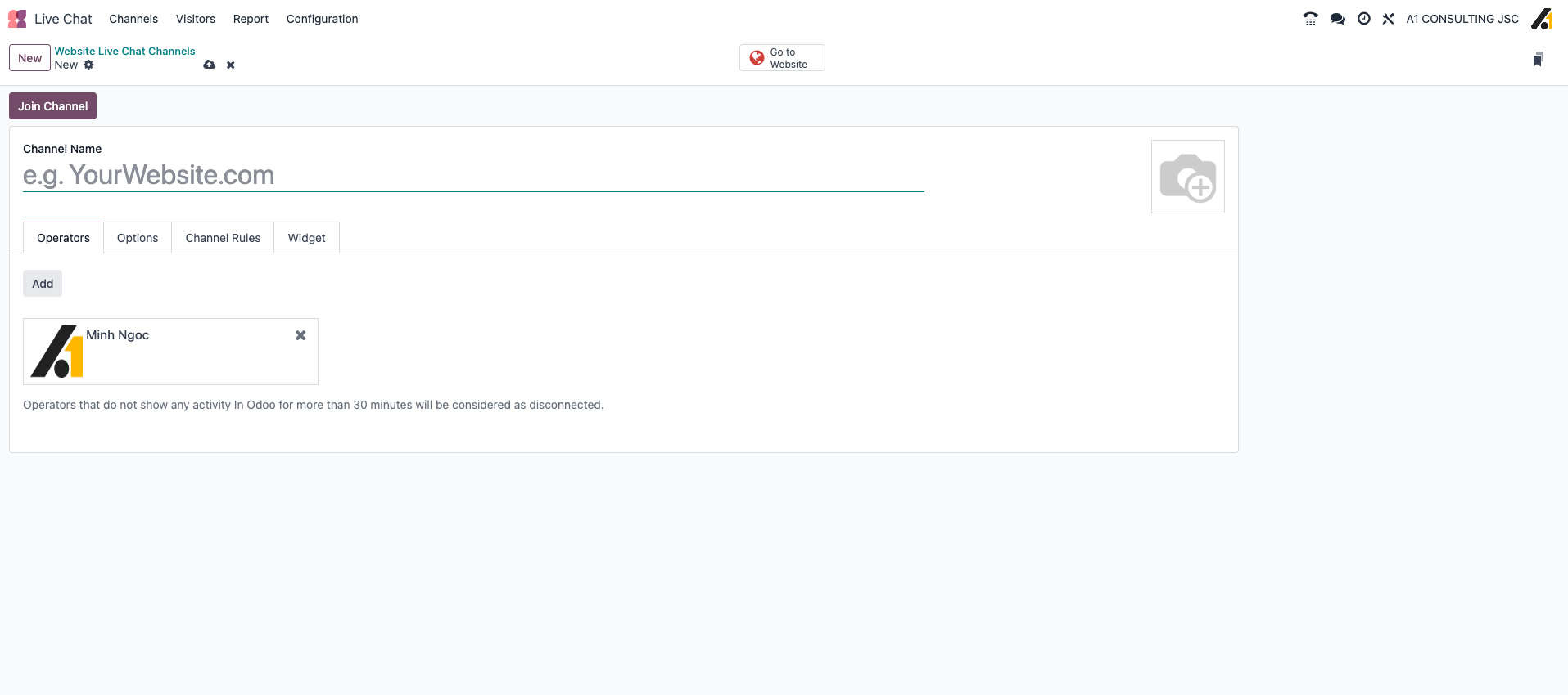 Tạo kênh trò chuyện (Live Chat Channel)